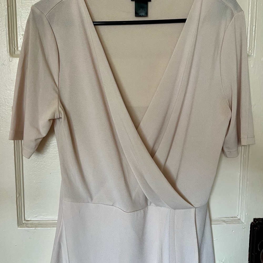 Ann Taylor Soft Cream Midi Dress